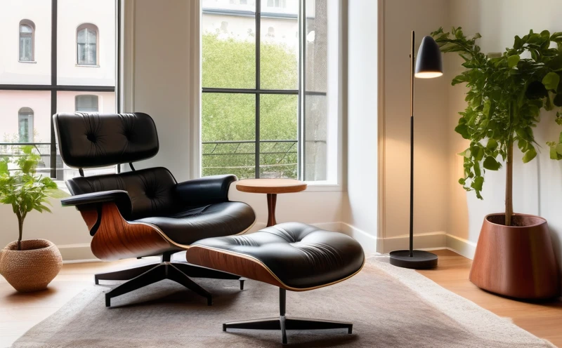 Mid-century lounge chair in a warm European living room setting