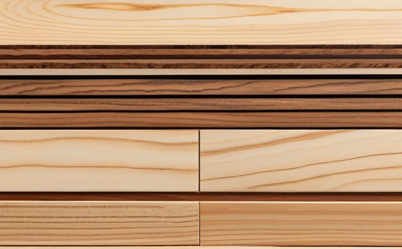 Cross-section diagram showing 7-ply veneer construction with alternating grain directions, demonstrating stability