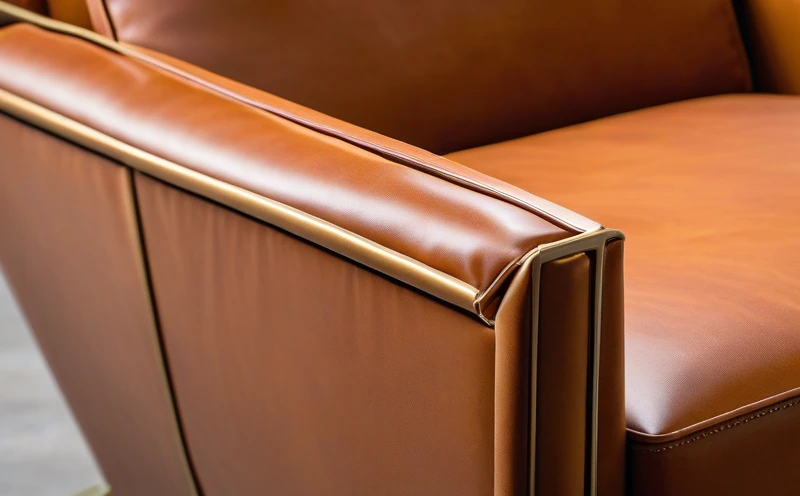 Close-up comparison of a premium styled lounge chair and a budget alternative, showing leather quality, wood grain, and polished metal base details